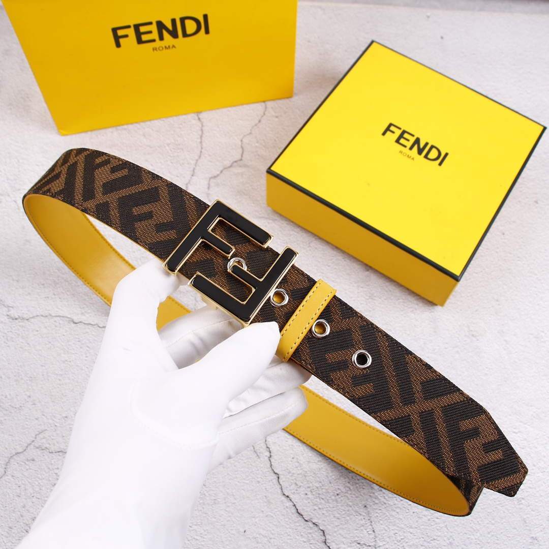 Fendi Belts Designer FF Buckle Leisure Belt Wide 3.8CM AA0463 - luxibagsmall