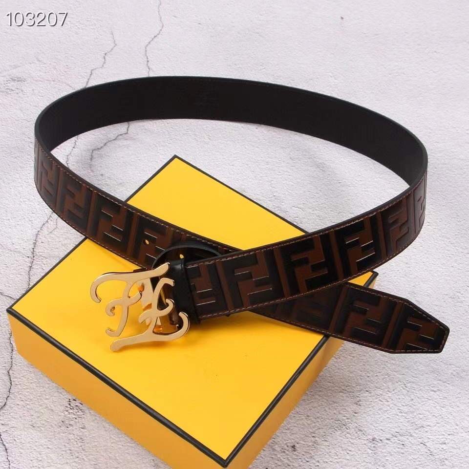 Fendi Belts Designer FF Buckle Leisure Belt Wide 3.8CM AA0489 - luxibagsmall