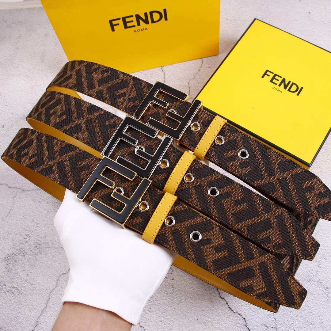 Fendi Belts Designer FF Buckle Leisure Belt Wide 3.8CM AA0463 - luxibagsmall