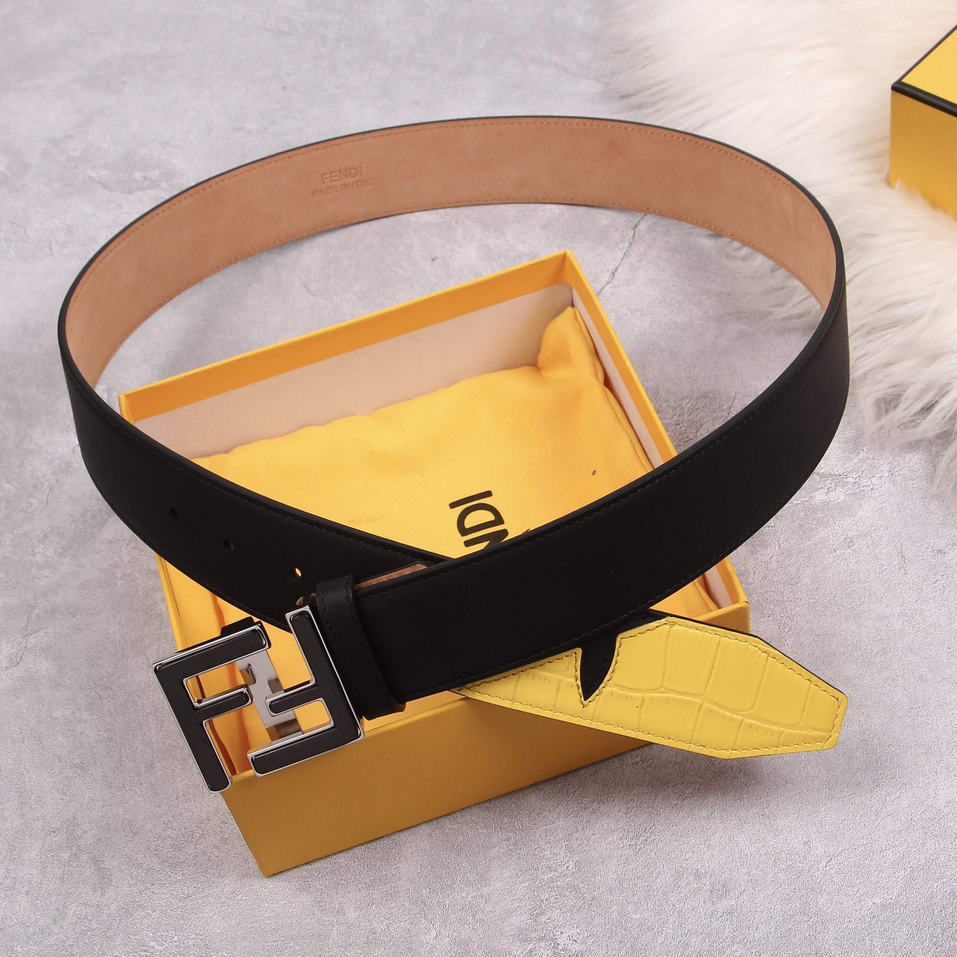 Fendi Belts Designer FF Buckle Leisure Belt Wide 3.8CM AA0475 - luxibagsmall