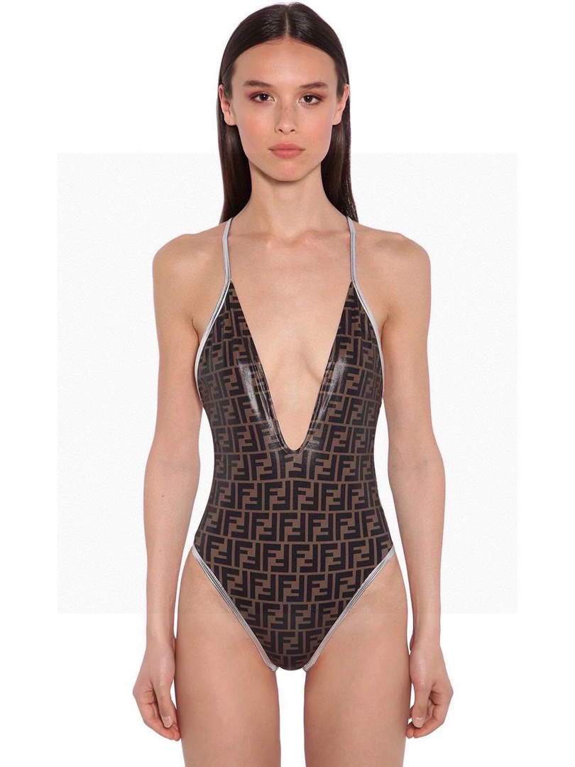 Fendi Women's Brown Lycra swimsuit FXBH06 - luxibagsmall