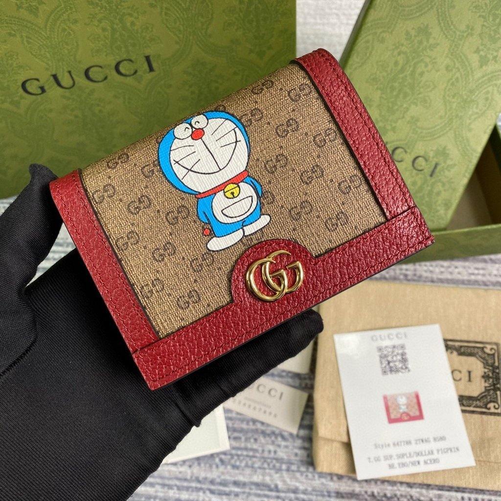 GG 647788 Doraemon x Gucci Card case Red - luxibagsmall