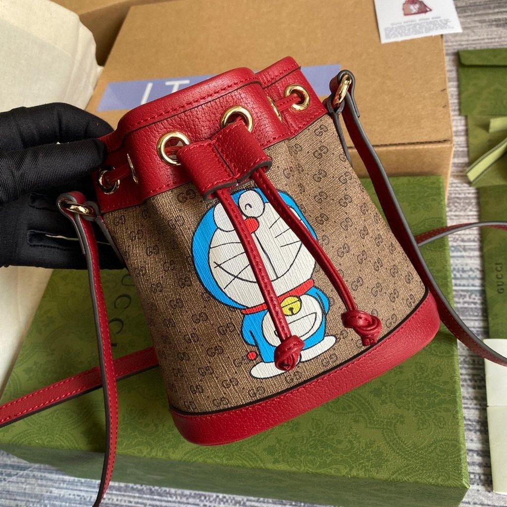 GG 647801 Gucci Beige Doraemon x Gucci Mini Bucket bag - luxibagsmall