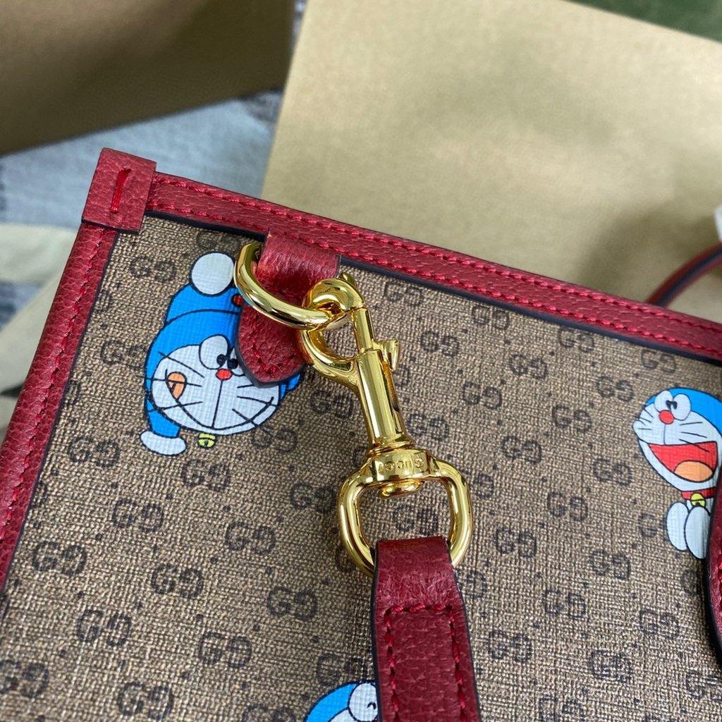 GG 653952 Gucci Doraemon x Gucci large Tote bag Red - luxibagsmall