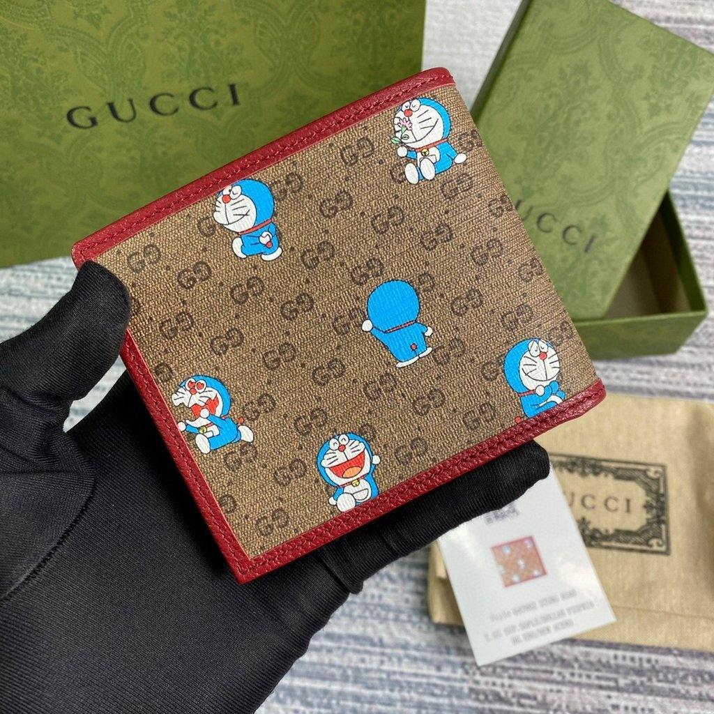 GG 647802 Gucci Doraemon x Gucci Bi-fold Wallet Red - luxibagsmall