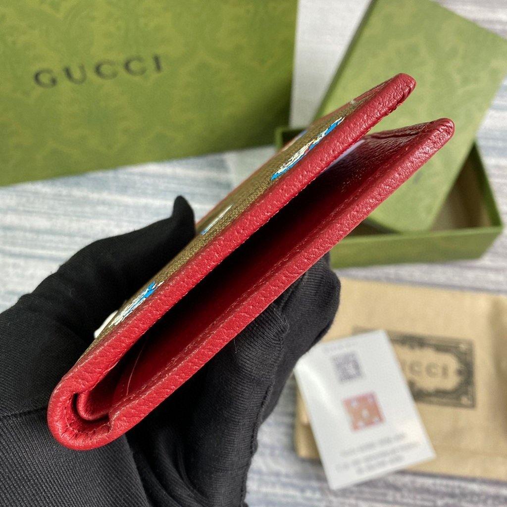 GG 647802 Gucci Doraemon x Gucci Bi-fold Wallet Red - luxibagsmall