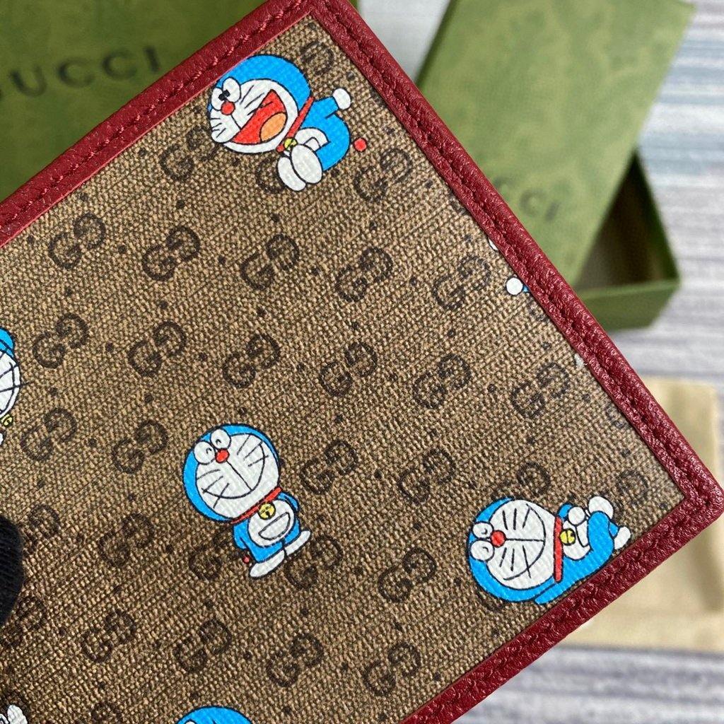 GG 647802 Gucci Doraemon x Gucci Bi-fold Wallet Red - luxibagsmall