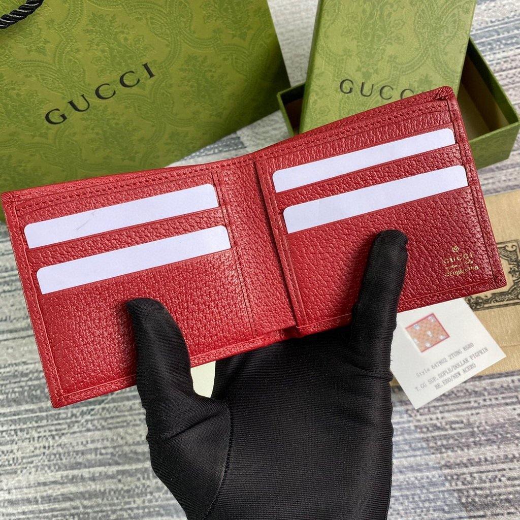 GG 647802 Gucci Doraemon x Gucci Bi-fold Wallet Red - luxibagsmall