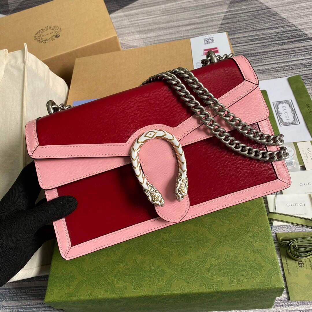 Gucci 400249 Dionysus Shoulder Bag Red Pink - luxibagsmall