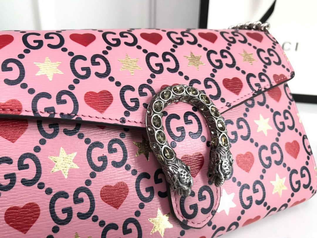 Gucci 401231 Gucci Dionysus GG Mini Chain Bag Pink - luxibagsmall