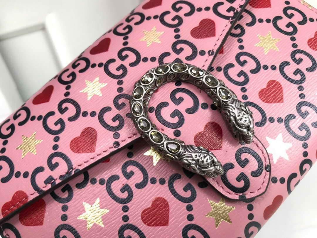 Gucci 401231 Gucci Dionysus GG Mini Chain Bag Pink - luxibagsmall