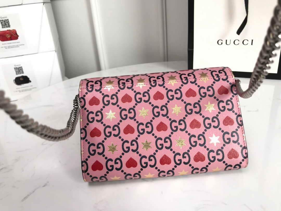 Gucci 401231 Gucci Dionysus GG Mini Chain Bag Pink - luxibagsmall