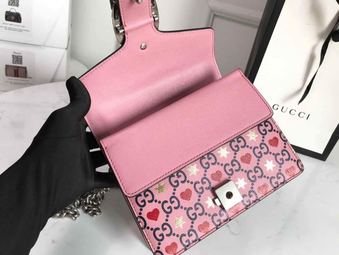 Gucci 421970 Dionysus Mini Shoulder Bag Pink - luxibagsmall