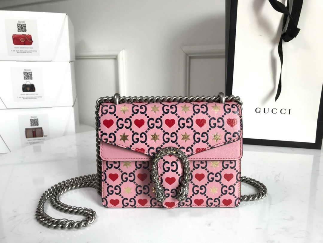 Gucci 421970 Dionysus Mini Shoulder Bag Pink - luxibagsmall