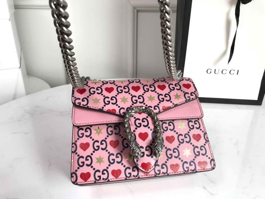 Gucci 421970 Dionysus Mini Shoulder Bag Pink - luxibagsmall