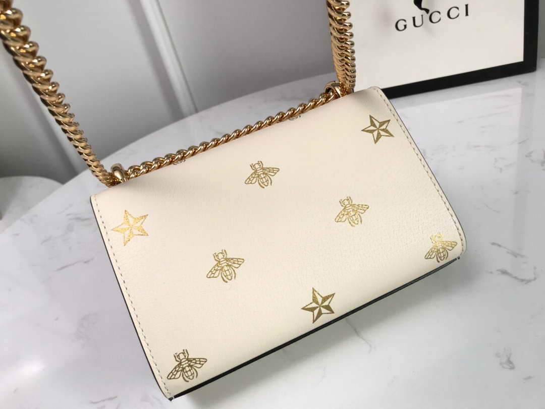 Gucci 432182 Padlock Bee Star small Shoulder Bag Beige - luxibagsmall