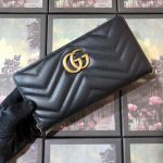 Gucci 443123 GG Marmont Zip Around Wallet Black - luxibagsmall