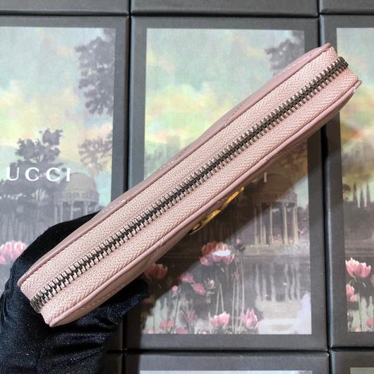 Gucci 443123 GG Marmont Zip Around Wallet Light Pink - luxibagsmall