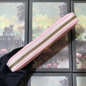 Gucci 443123 GG Marmont Zip Around Wallet Pink - luxibagsmall