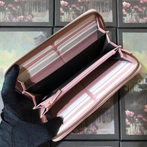 Gucci 443123 GG Marmont Zip Around Wallet Pink - luxibagsmall