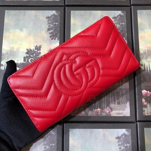 Gucci 443123 GG Marmont Zip Around Wallet Red - luxibagsmall