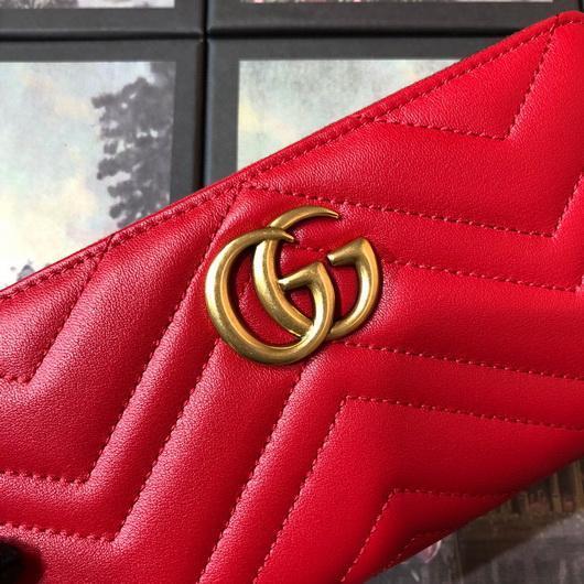 Gucci 443123 GG Marmont Zip Around Wallet Red - luxibagsmall
