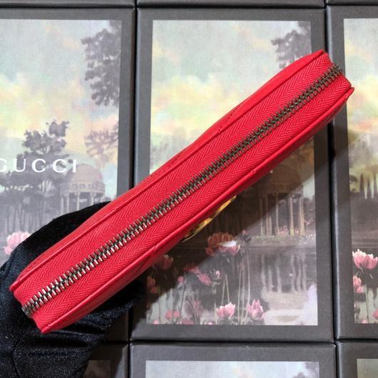 Gucci 443123 GG Marmont Zip Around Wallet Red - luxibagsmall