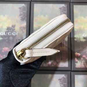 Gucci 443123 GG Marmont Zip Around Wallet White - luxibagsmall