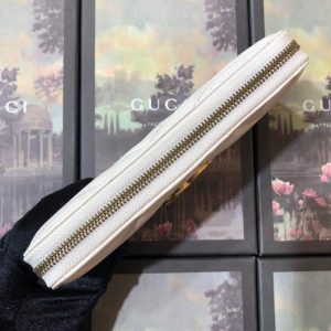 Gucci 443123 GG Marmont Zip Around Wallet White - luxibagsmall