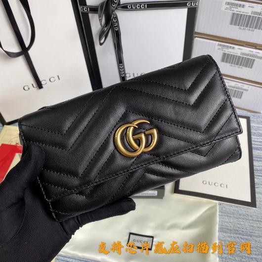 Gucci 443436 GG Marmont Continental Wallet Black - luxibagsmall