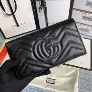 Gucci 443436 GG Marmont Continental Wallet Black - luxibagsmall