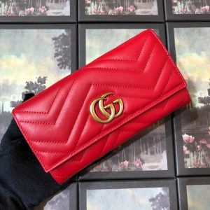 Gucci 443436 GG Marmont Continental Wallet Red - luxibagsmall