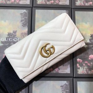 Gucci 443436 GG Marmont Continental Wallet White - luxibagsmall