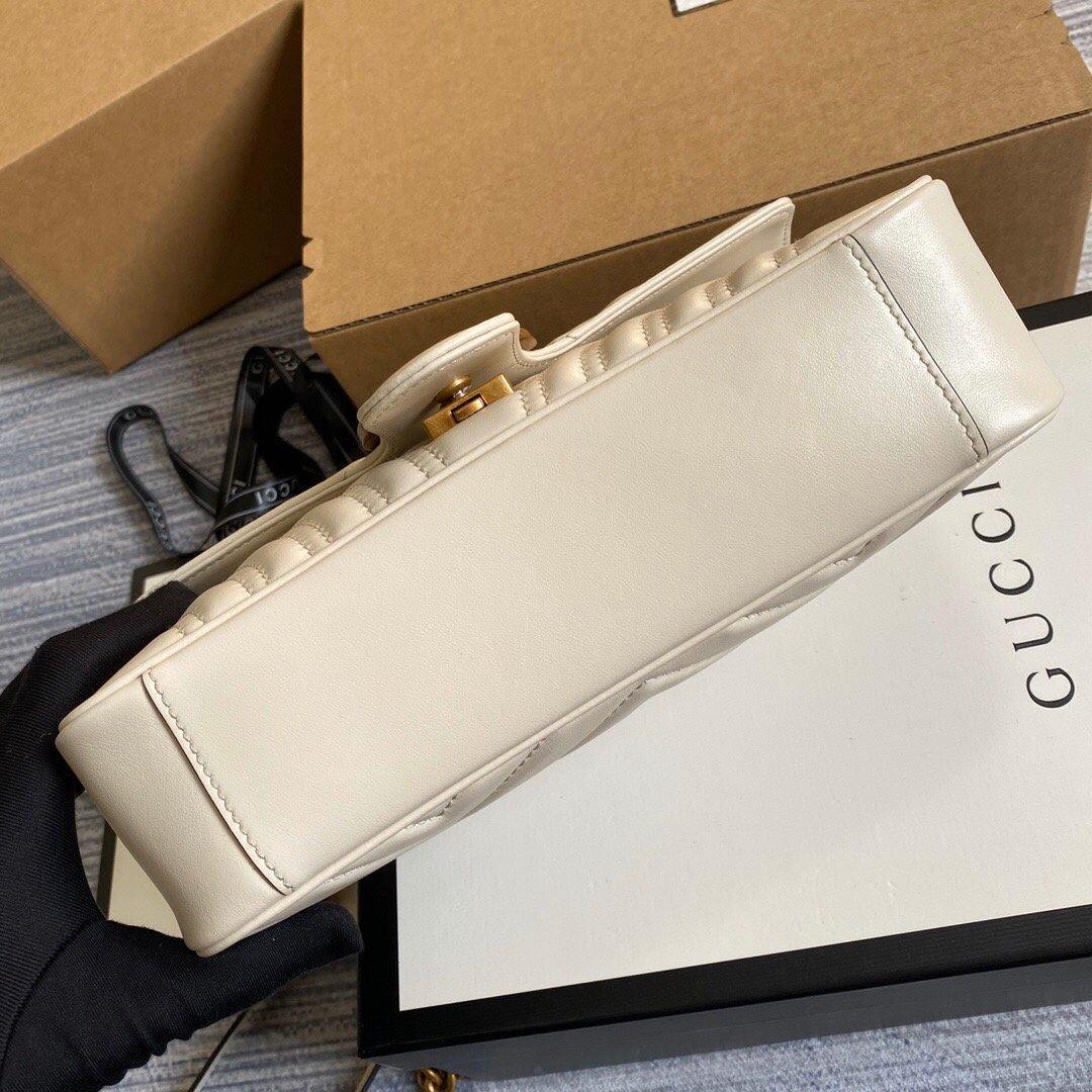 Gucci 443497 GG Marmont Matelassé Shoulder Bag White - luxibagsmall