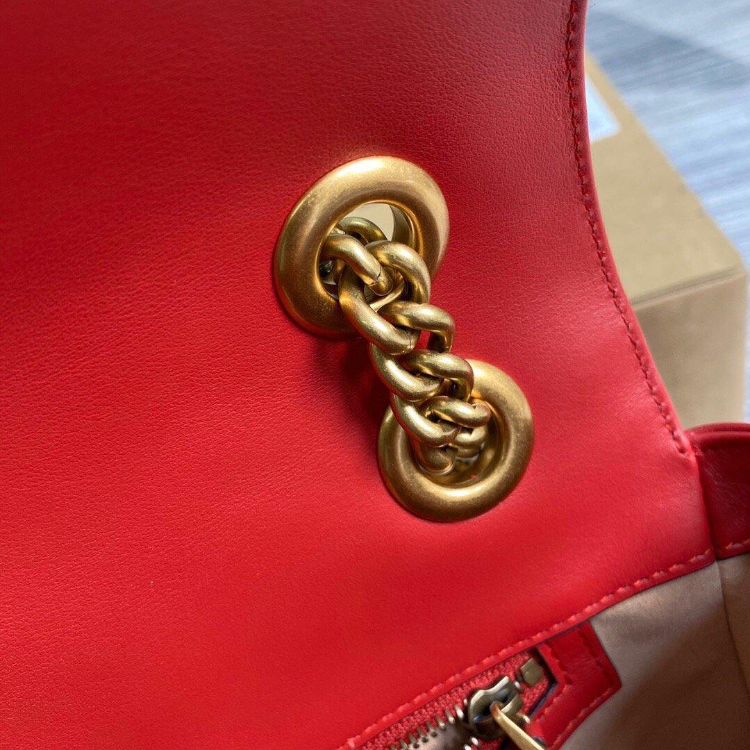 Gucci 443497 GG Marmont Matelassé Shoulder Bag Red - luxibagsmall