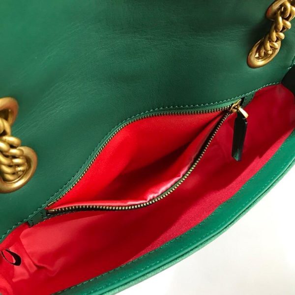 Gucci 443497 GG Marmont Velvet Shoulder Bag Green - luxibagsmall