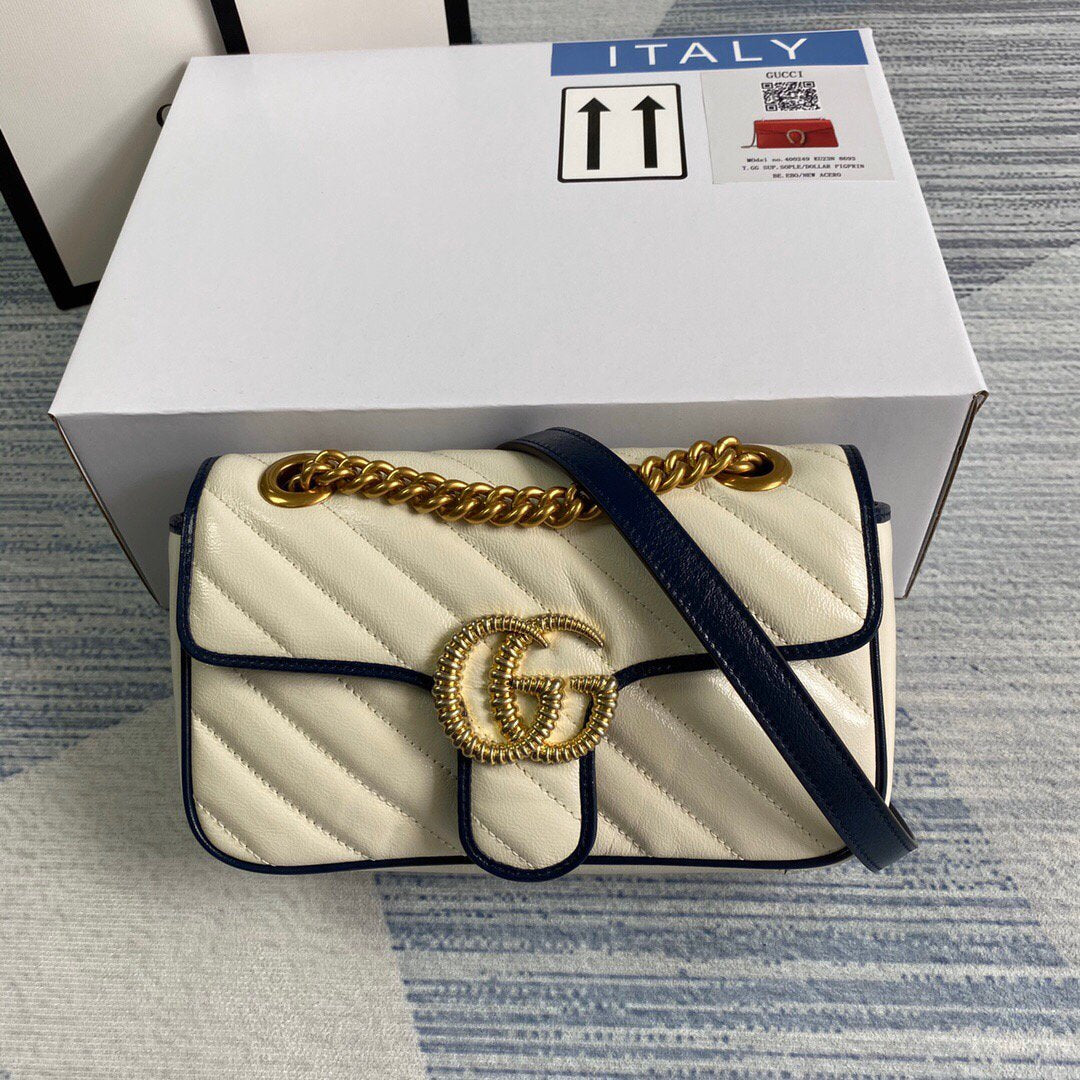 Gucci 446744 GG Marmont Matelassé Mini Bag Beige - luxibagsmall