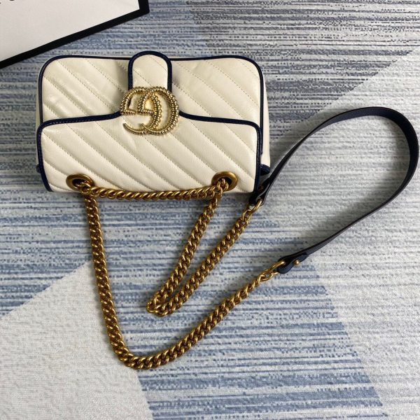 Gucci 446744 GG Marmont Matelassé Mini Bag Beige - luxibagsmall