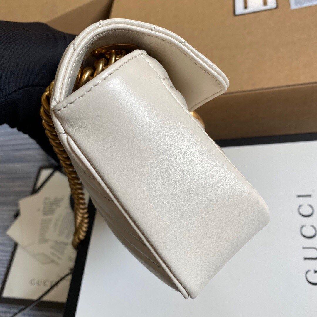 Gucci 446744 GG Marmont Matelassé Mini Bag White - luxibagsmall