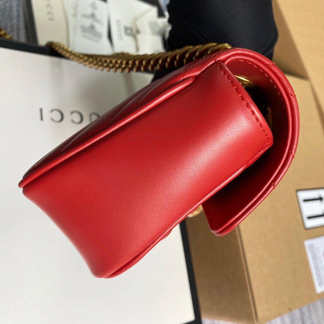 Gucci 446744 GG Marmont Matelassé Mini Bag Red - luxibagsmall