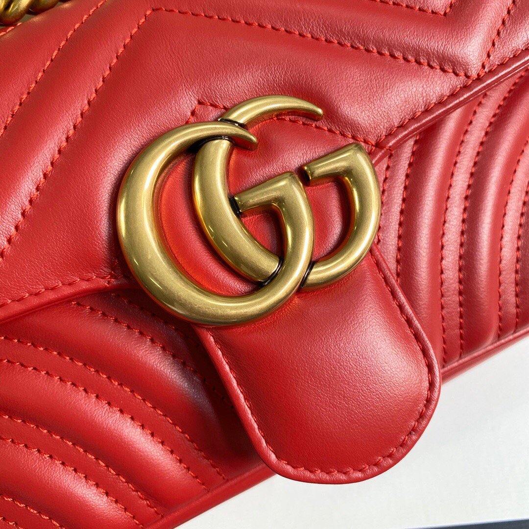 Gucci 446744 GG Marmont Matelassé Mini Bag Red - luxibagsmall