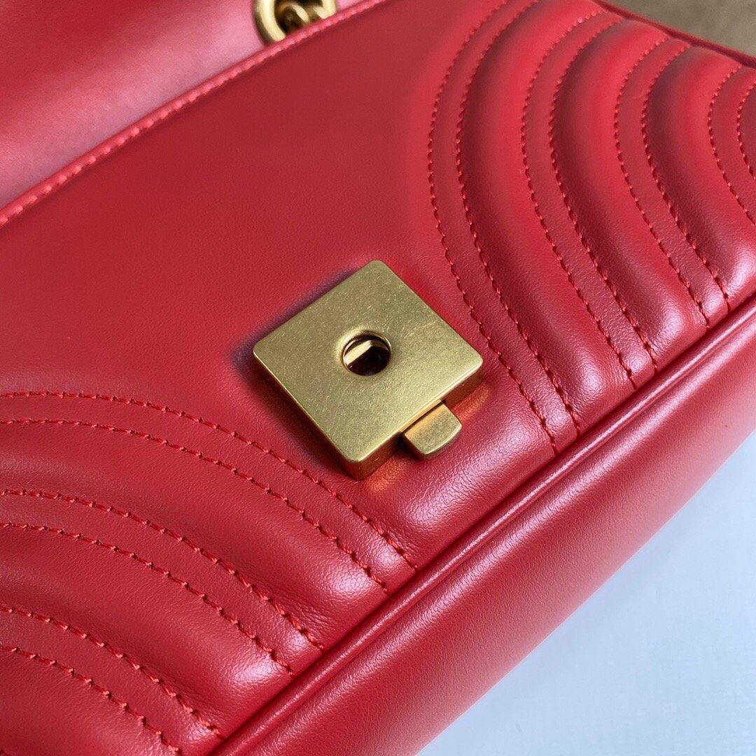 Gucci 446744 GG Marmont Matelassé Mini Bag Red - luxibagsmall