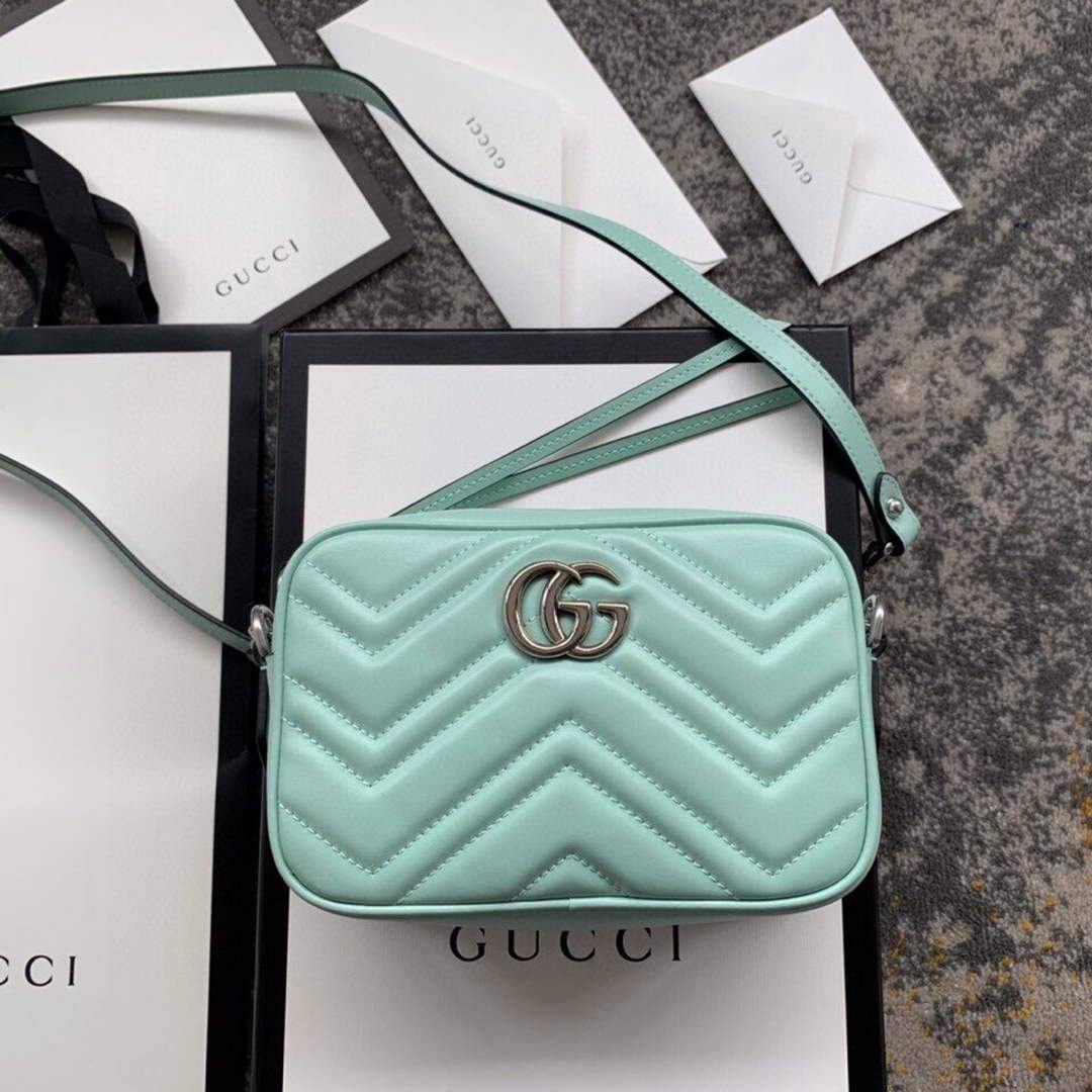 Gucci 448065 GG Marmont Matelassé Mini Bag Light Green - luxibagsmall