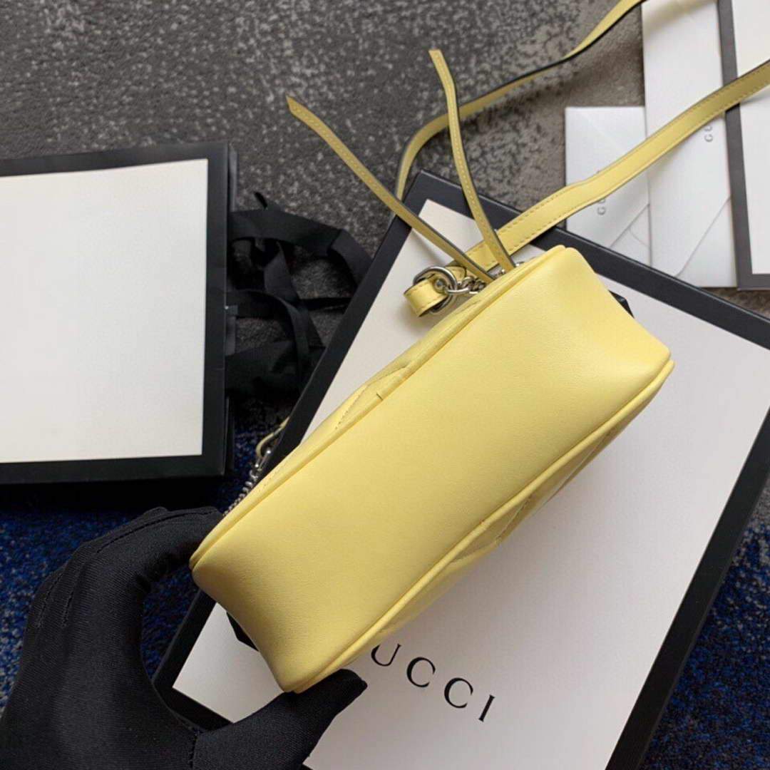 Gucci 448065 GG Marmont Matelassé Mini Bag Yellow - luxibagsmall