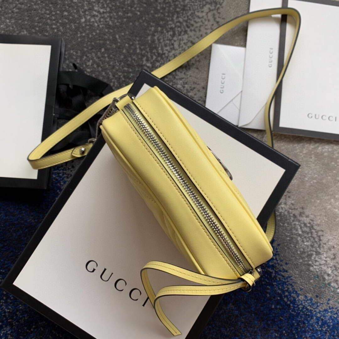 Gucci 448065 GG Marmont Matelassé Mini Bag Yellow - luxibagsmall