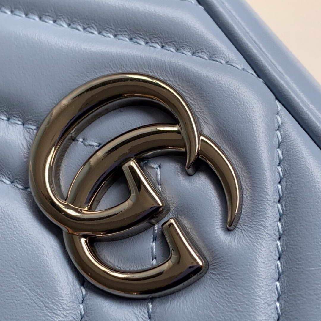 Gucci 448065 GG Marmont Matelassé Mini Bag Blue - luxibagsmall