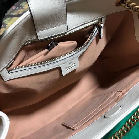 Gucci 453569 GG Marmont Matelassé Shoulder Bag White - luxibagsmall