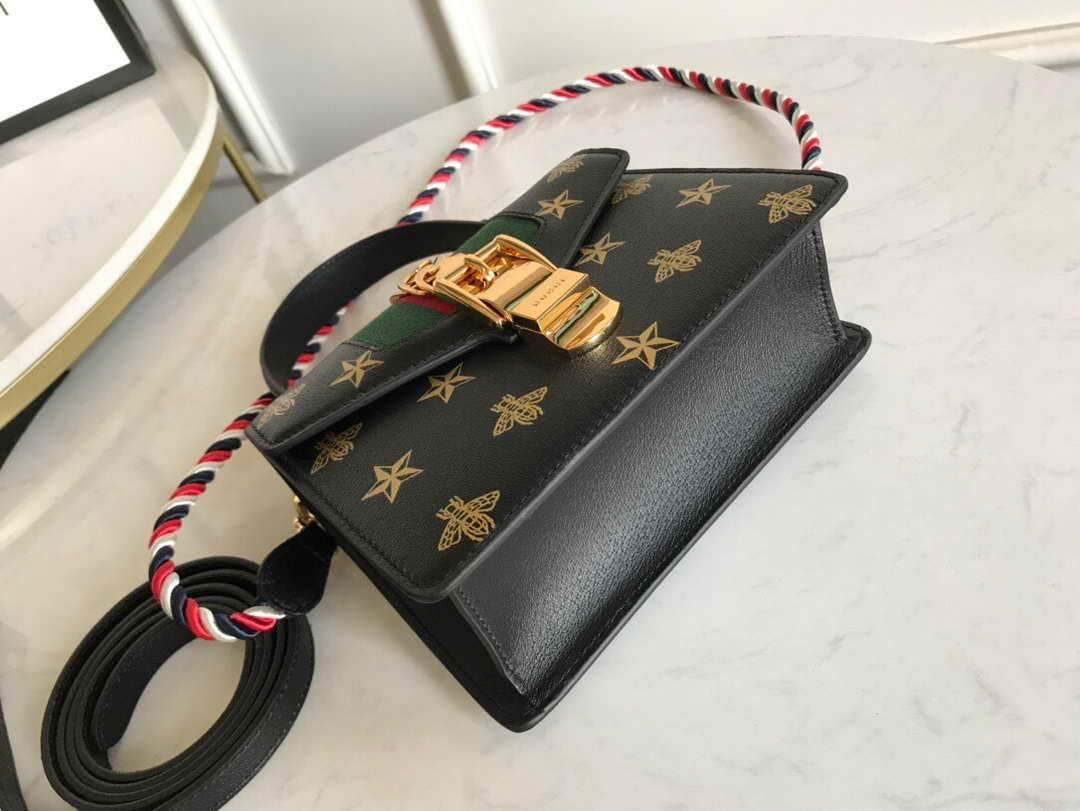 Gucci 470270 GG Sylvie Mini Shoulder Bag Black - luxibagsmall