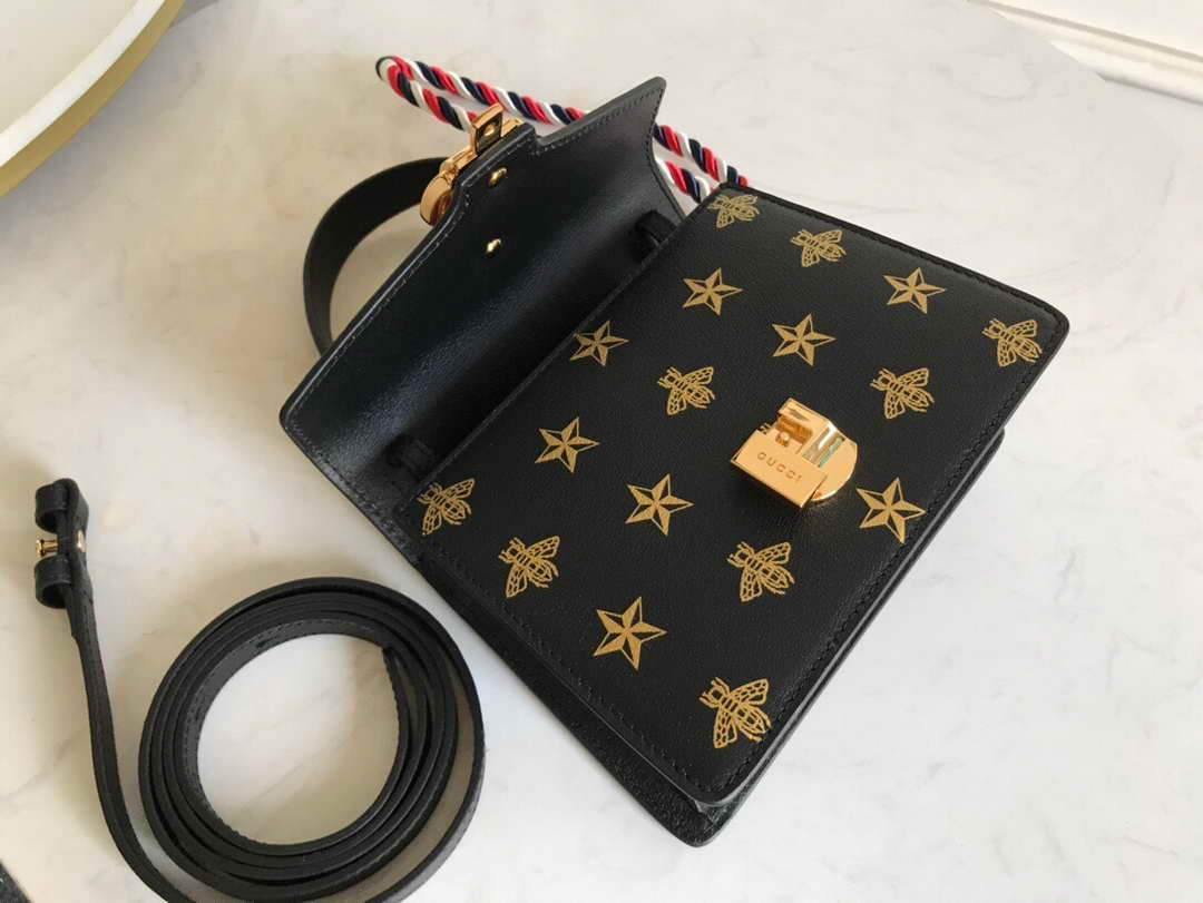 Gucci 470270 GG Sylvie Mini Shoulder Bag Black - luxibagsmall