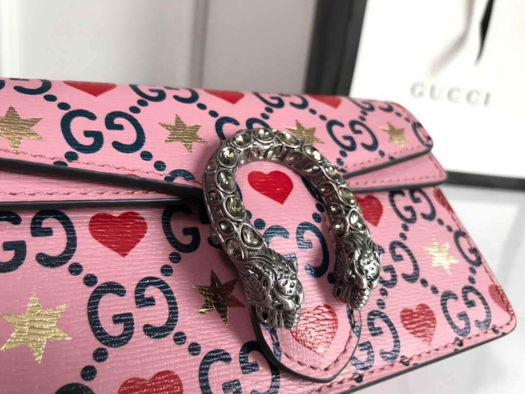 Gucci 476432 GG Dionysus Super Mini Leather Bag Pink - luxibagsmall